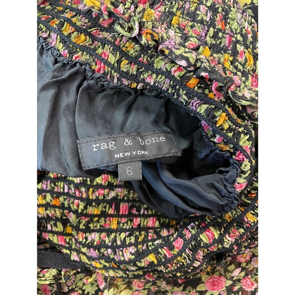rag & bone 100% Silk Floral Maxi Dress Spaghetti Halter Top Sz 6 - Picture 4 of 9